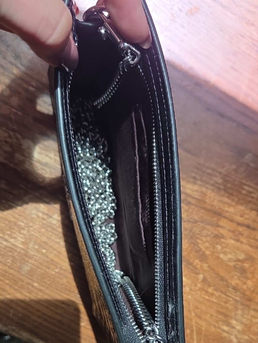 Coach Black Croc-Embossed Leather Slim Crossbody - Picture 3 of 3